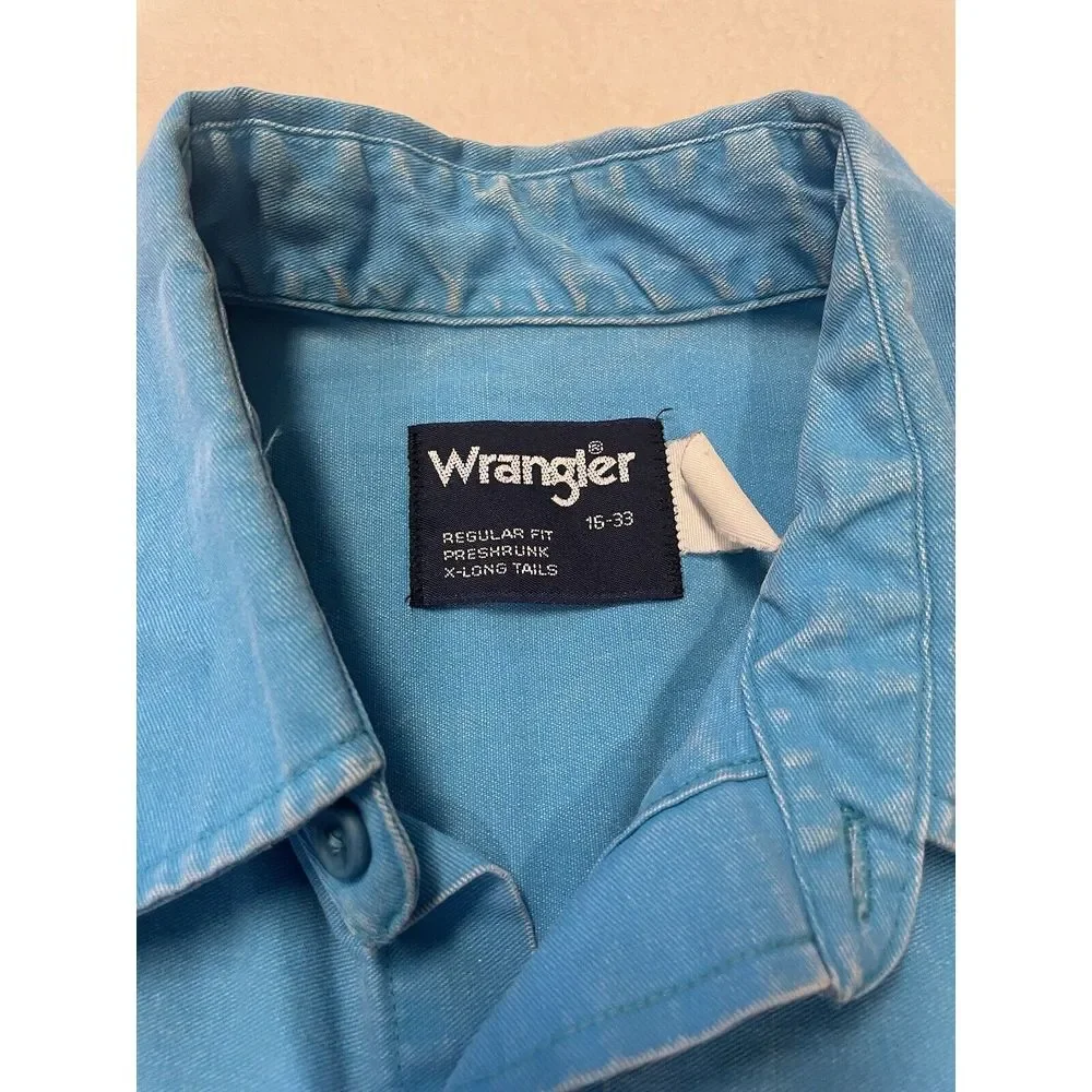 Vintage Wrangler Brushpopper Aztec Western Button Up Mens‎ Size 16-33 Retro - Picture 3 of 11